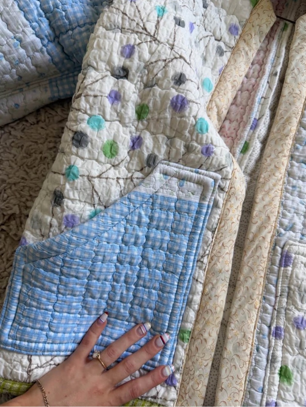 One of a kind Vintage handmade quilted jacket - Picture 2 of 6